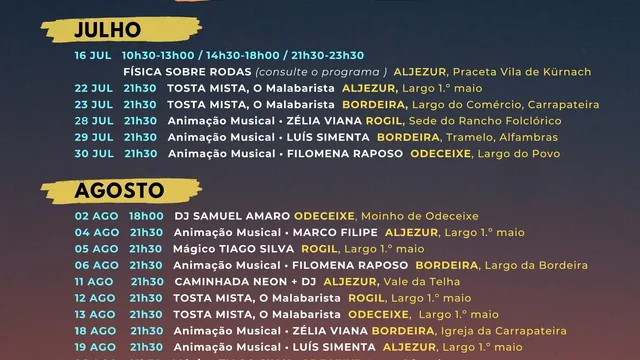 Cartaz: Noites de Verão - Aljezur Convida