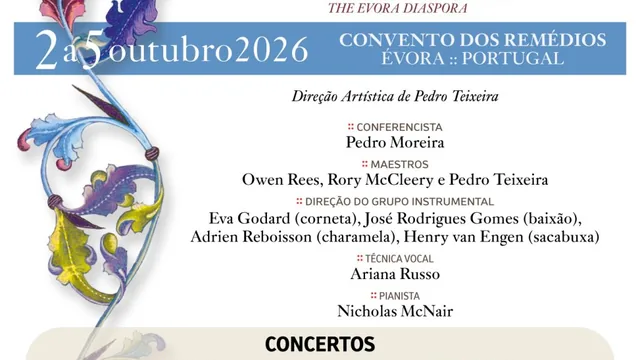 Cartaz: XXVIII Jornadas Internacionais “Escola de Música da Sé de Évora – A Diáspora Eborense”