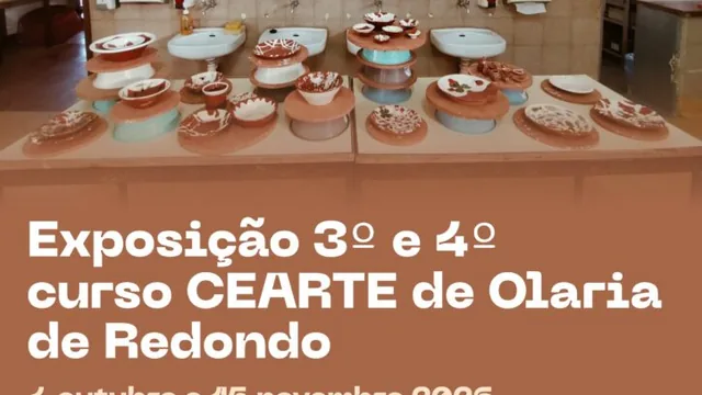 Cartaz: Exposição ” 3º eº curso CEARTE de Olaria de Redondo | de de outubro a 15 de novembro | Foyer – Centro Cultural de Redondo