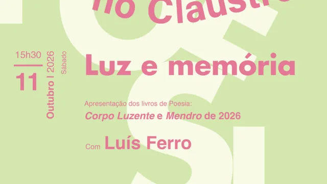 Cartaz: Ciclo «Poesia no Claustro» | Luz e memória