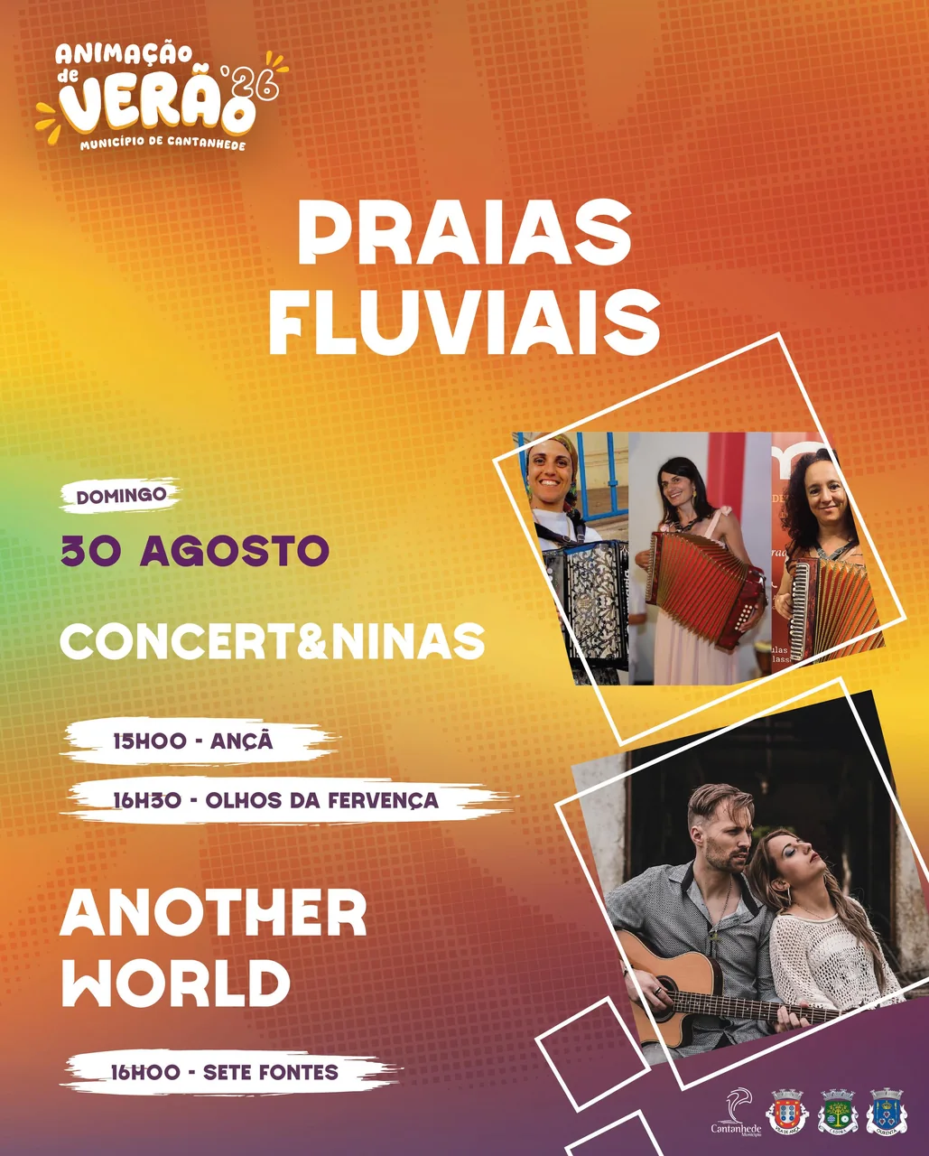 Cartaz: Animação de Verão - Piscina Natural de Ançã e Praia Fluvial dos Olhos da Fervenç