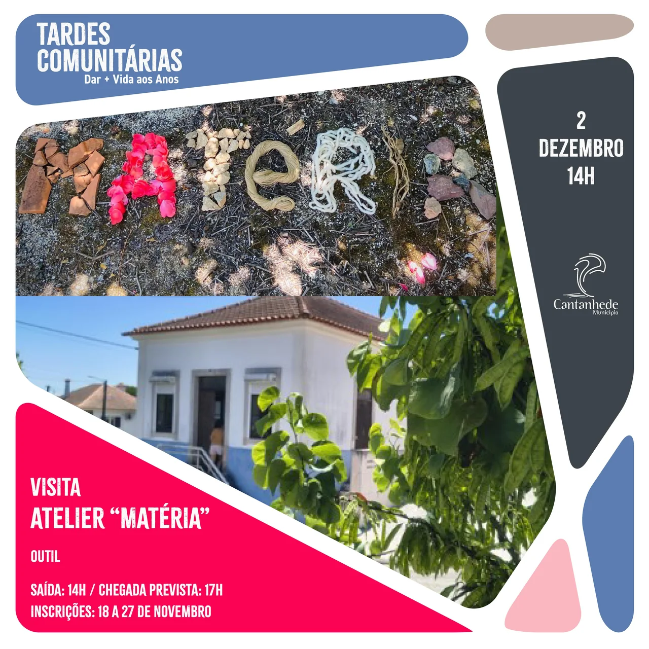 Imagem: Tardes Comunitárias - Visita ao Atelier "Matéria" com experimentação e expressão
