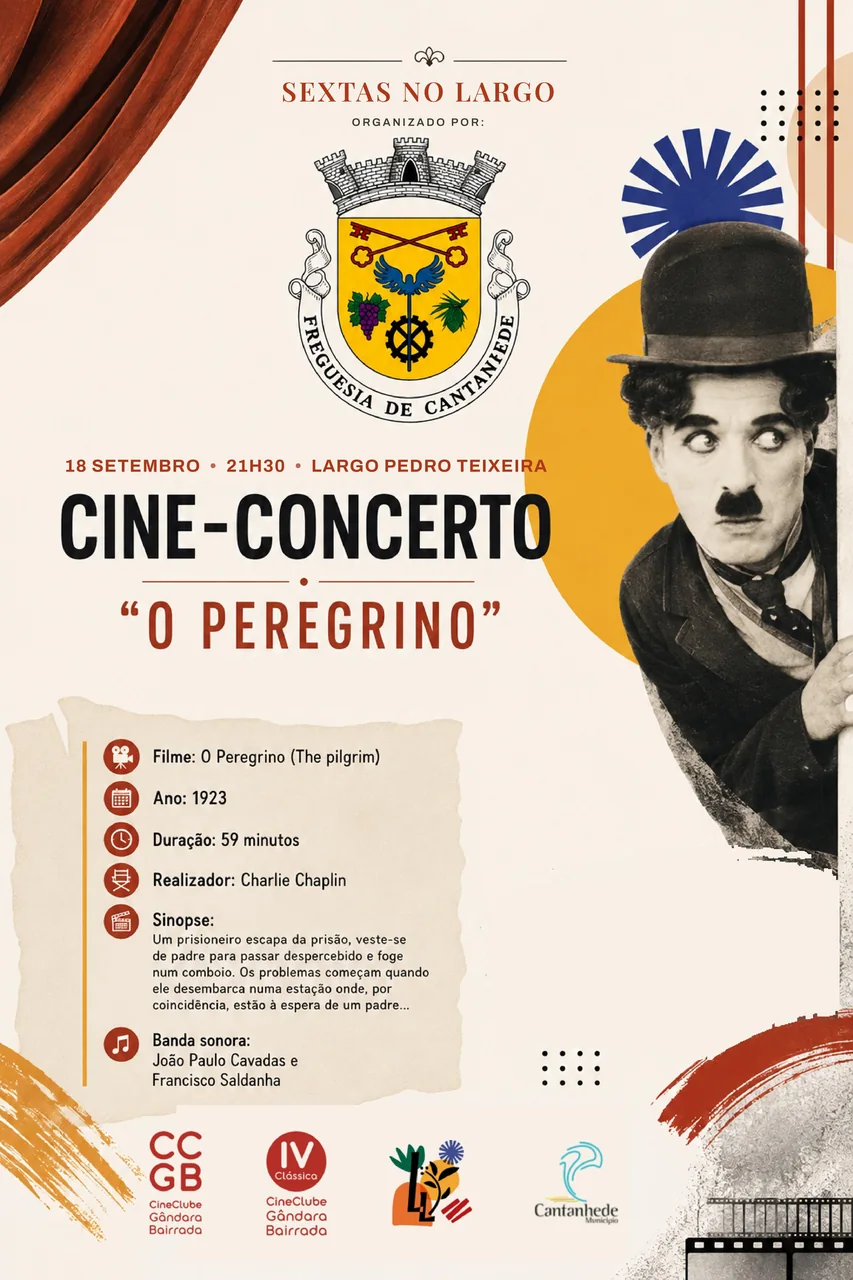 Imagem: Sextas no Largo: Cine-Concerto "O Peregrino", por JP Cavadas e Francisco Saldanh