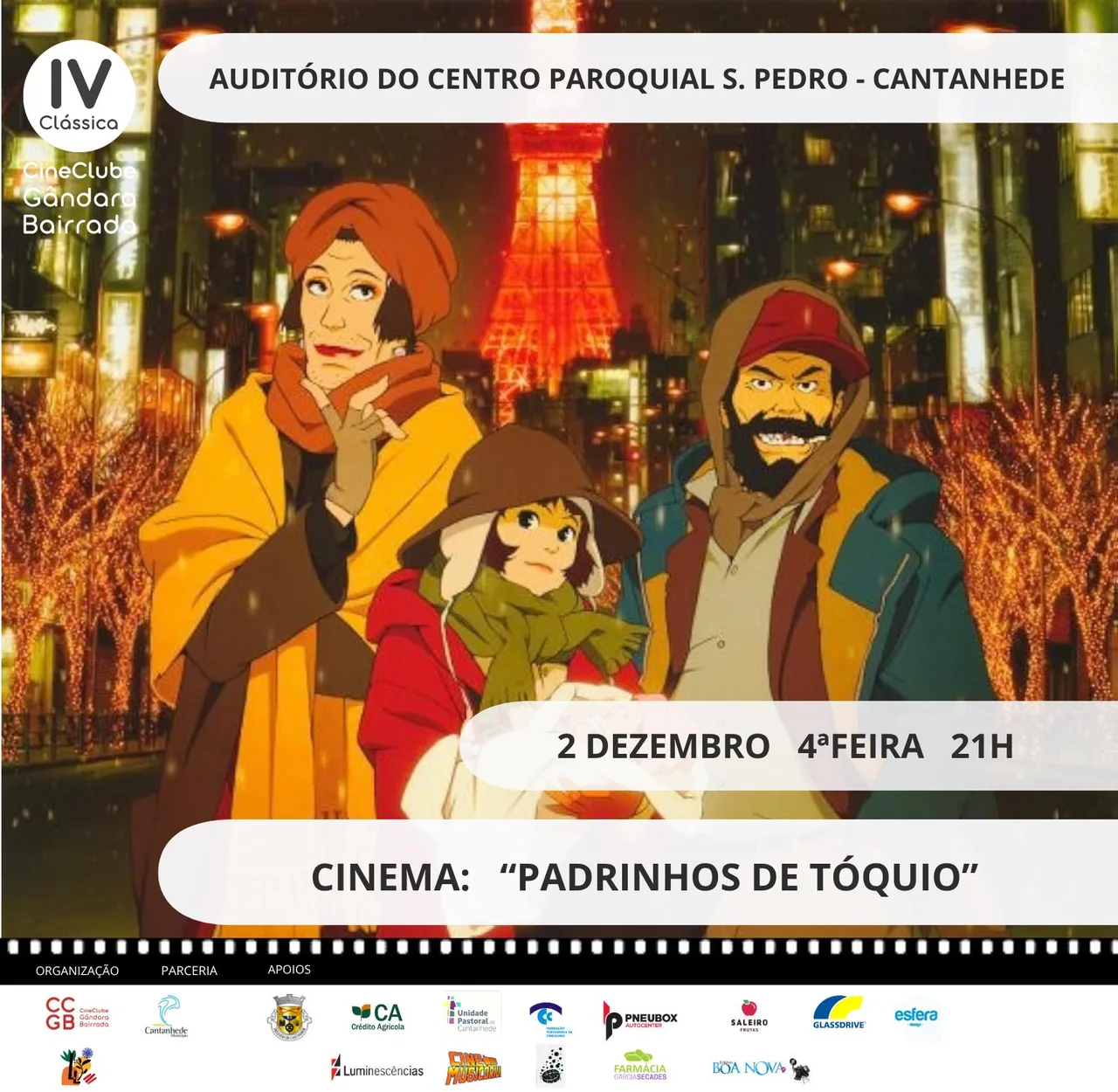 Imagem: IV Clássica - Cinema de Natal "Padrinhos de Tóquio", de Satoshi Kon