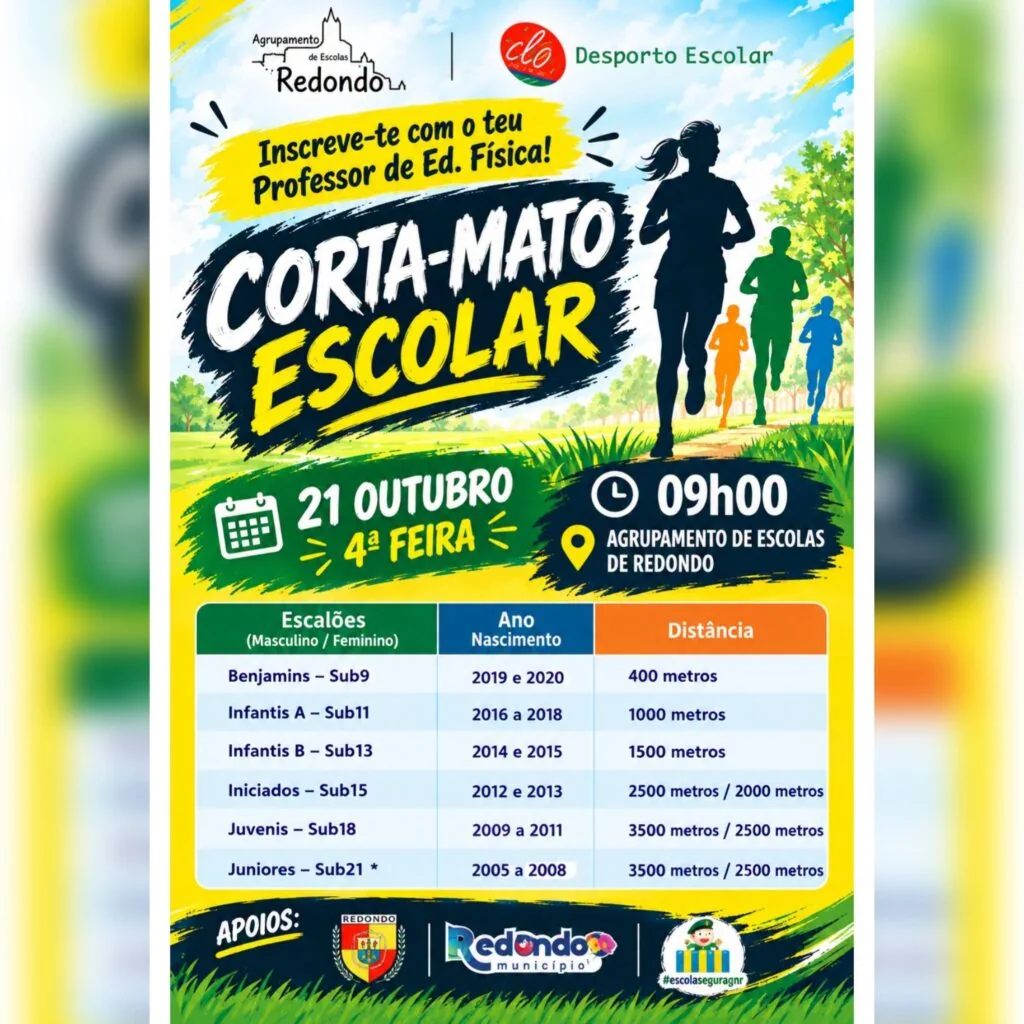 Cartaz: Corta-Mato Escolar | 21 de outubro | Agrupamento de Escolas de Redondo