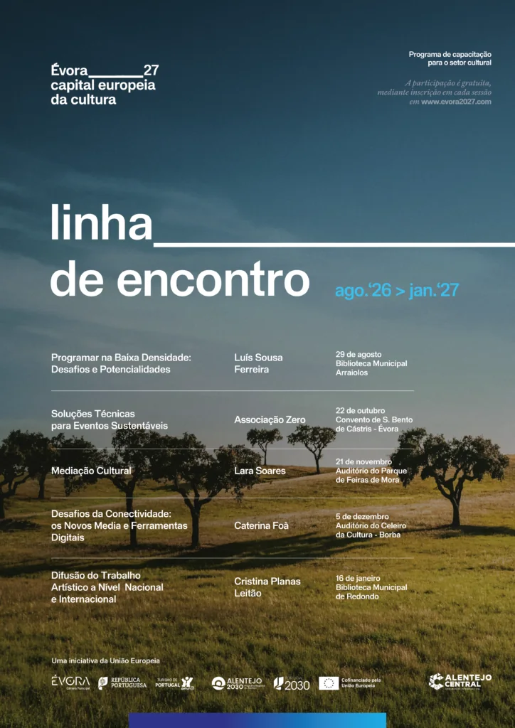 Cartaz: Évora_27: Linha de Encontro | 16 de janeiro | Biblioteca Municipal de Redondo